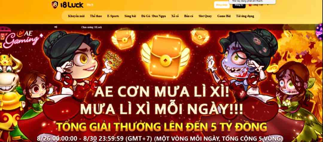 Khuyến mãi với có số ấn tượng tại 18Luck 